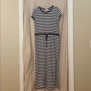 michael kors black and white maxi striped dress